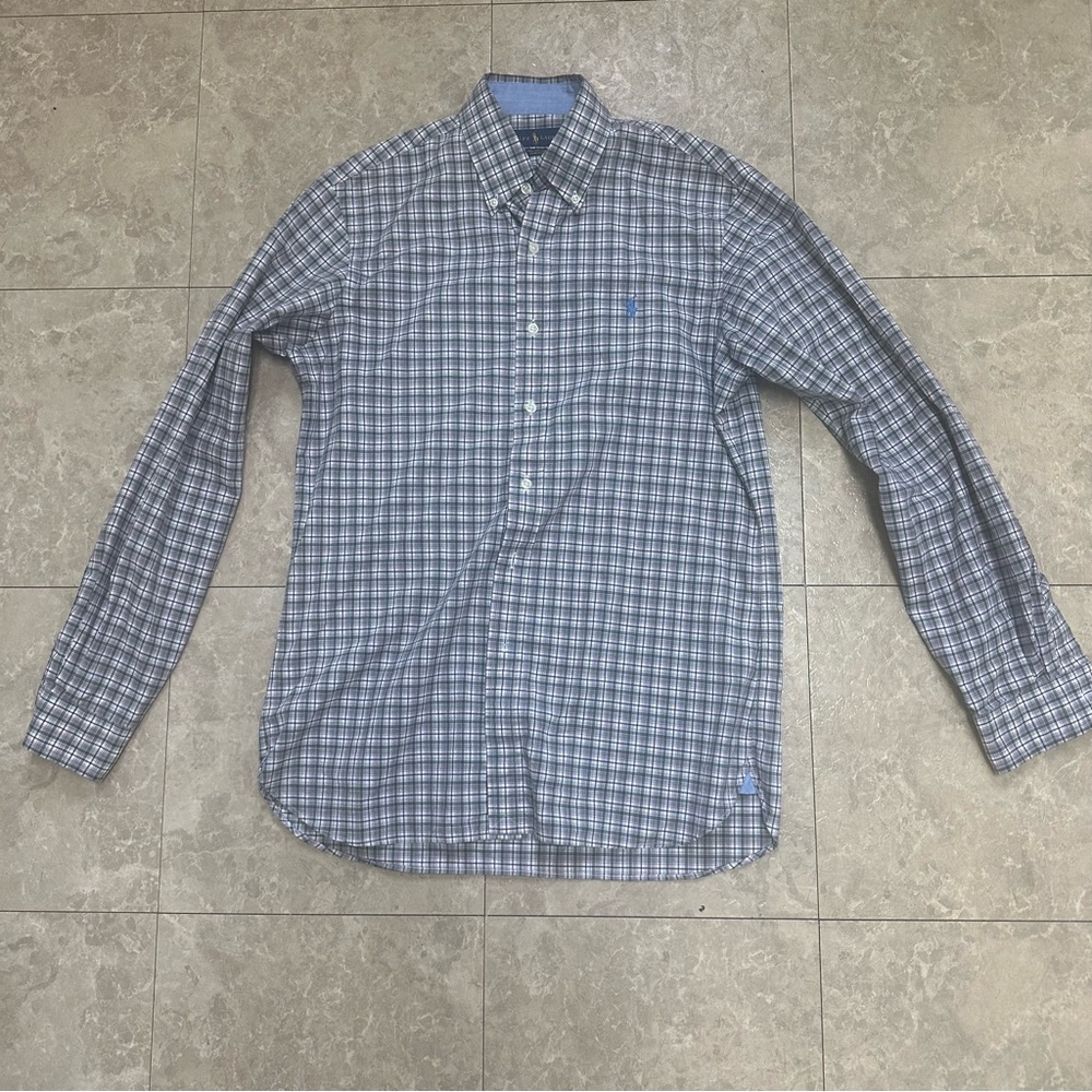 Men's Polo Black, White Button Down Shirt